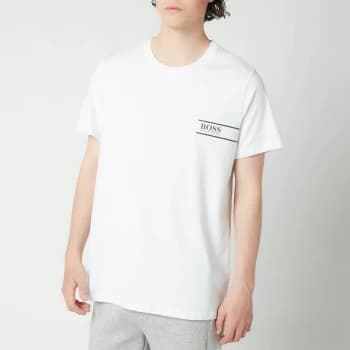 BOSS Bodywear Mens Rn 24 Logo Crewneck T-Shirt - White - L