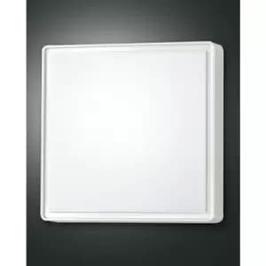 Fabas Luce Oban LED Outdoor Flush White Glass, IP65