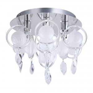 Litecraft Pluto 6 Bulb Opal Ceiling Light