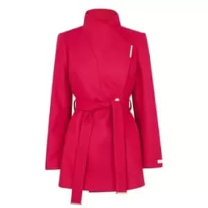 Ted Baker Roses Wool Wrap Coat - Pink