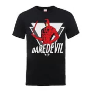 Marvel Comics Daredevil Triangle Mens Black T-Shirt - L - Black