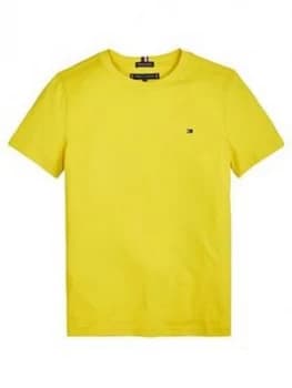 Tommy Hilfiger Boys Short Sleeve Essential Flag T-Shirt - Yellow, Size 12 Years