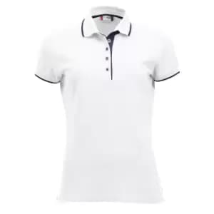 Clique Womens/Ladies Seattle Polo Shirt (L) (White/Dark Navy)
