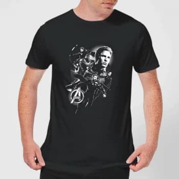 Avengers Endgame Mono Heroes Mens T-Shirt - Black - 3XL - Black