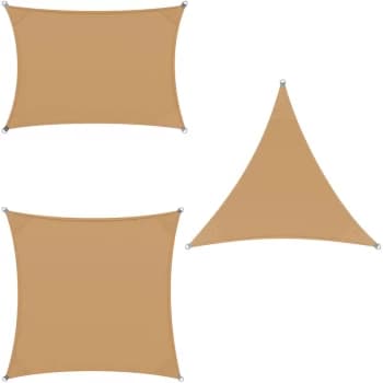 Detex - Sun Shade Sail Awning Canopy Garden Patio Sunscreen NEW Sand, Quadrat 3x3m (de)