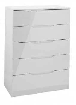 Legato 5 Drawer Chest - Grey Gloss.