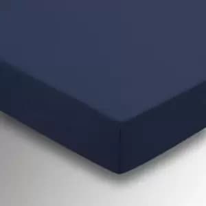 Helena Springfield 50/50 Percale, Kingsize Fitted Sheet, Navy
