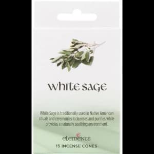 12 Packs of Elements White Sage Incense Cones