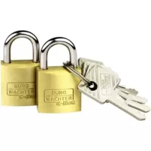 Burg Waechter 2er Set Duo 222 20 SB Padlock keyed-alike Brass Key