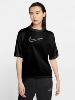Nike Mesh T-Shirt - Black, Size 2XL, Women