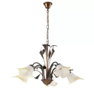 Lucrezia 5 Light Multi Arm Pendant Ceiling Light, Bronze
