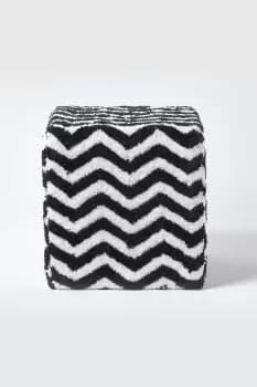 Cube Pouffe Tufted Cotton 36 x 36 x 38 cm