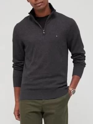 Tommy Hilfiger Pima Cotton Cashmere Quarter Zip Knitted Jumper