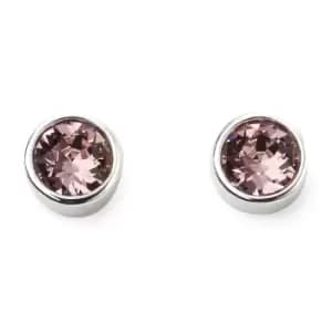 June Birthstone Sterling Silver Stud Earrings