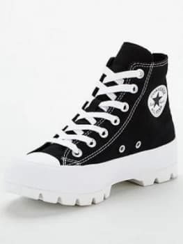 Converse All Star Lugged Hi - Black/White, Size 3, Women