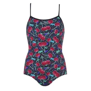Slazenger Bound Back Swimsuit Junior Girls - Cherry Print