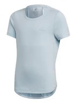 adidas Junior Girls Training Heat Rdy Tee - Light Blue, Size 11-12 Years, Women