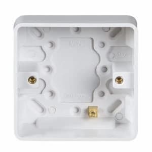 KnightsBridge Pure 16mm 1G Pattress Box With Earth Terminal For PURE Range