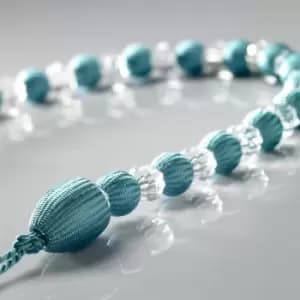 Alan Symonds Earl Satin Woven Beaded Curtain Tie Back, Teal