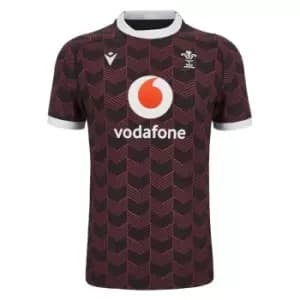 Macron WRU Wales Rugby Training Shirt - Black