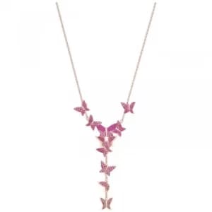Ladies Swarovski Rose Gold Plated Lilia Butterfly Necklace
