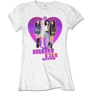 Little Mix - Gradient Heart Womens X-Large T-Shirt - White