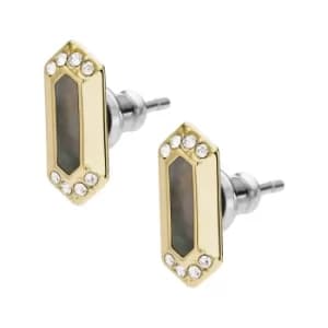 Fossil Val Gilded Black Mother-of-Pearl Stud Earrings