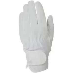 Hy5 Every Day Leather Riding Gloves (S) (White) - White