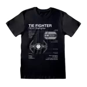 Star Wars Womens/Ladies Tie Fighter Boyfriend T-Shirt (L) (Black)