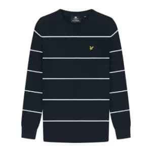 Lyle and Scott Wide Stripe Knit Jumper - Blue