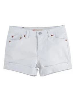Levis Girls Girlfriend Denim Shorts - White, Size Age: 10 Years, Women