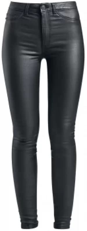 Noisy May Callie High Waist Skinny Coated Trousers Jeans black