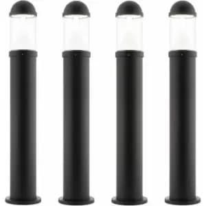 Loops - 4 pack Outdoor Bollard Post Light - 20W cct LED Module - Textured Black Finish