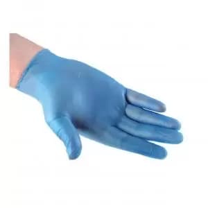 Disposable Gloves Vinyl Powder Free Large Blue Pack 100 124655