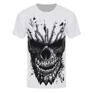 Grindstore Mens Carved Skull Sub T-Shirt (Medium (38-40in)) (White)