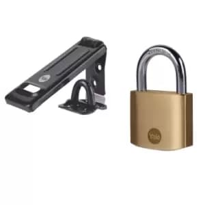 Yale Hasp and Brass Padlock 40mm Set