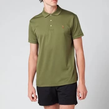 Polo Ralph Lauren Mens Slim Fit Pima Polo Shirt - Army Olive - M
