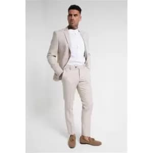 I Saw It First Stone Mens Tailored Slim Suit Trousers - Brown
