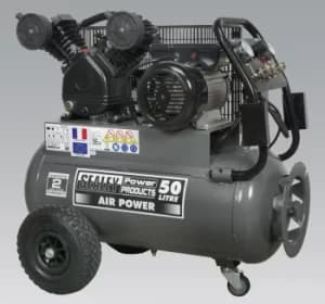 Sealey SAC3503B Compressor 50ltr Belt Drive 3hp Front Control Panel