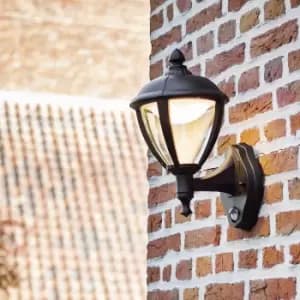 Lutec Unite LED PIR Outdoor Wall Light - Black