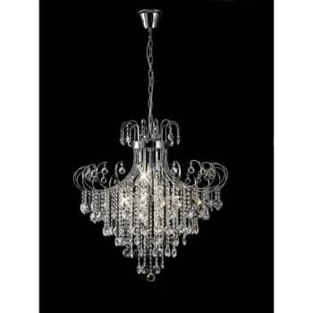 Rosina pendant lamp 8 Bulbs polished chrome / crystal