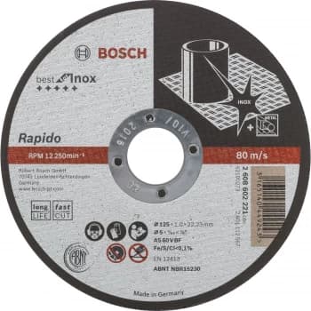 Bosch Accessories 2608602221 2608602221 Cutting disc (straight) 125mm 22.23mm