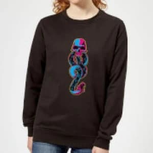 Harry Potter Dark Mark Neon Womens Sweatshirt - Black