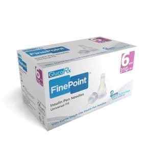 GlucoRx Finepoint Pen Needles 6mm 31g