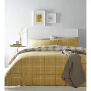 Portfolio Skye Check Ochre Single Duvet Cover Set Quilt Bedding Bed Set