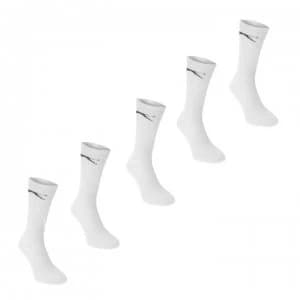 Slazenger Crew Socks 5 Pack Childs - White