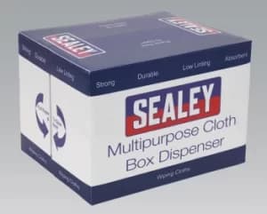 Sealey SCP150 Multipurpose Cloth Box Dispenser White 75gsm 150 Sheets Low Lint