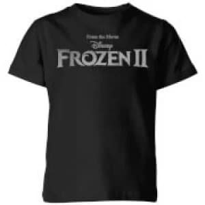 Frozen 2 Title Silver Kids T-Shirt - Black - 11-12 Years