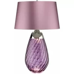 Loops - Table Lamp Heather Shade Plum tinted Glass / Heather Shade LED E27 60W Bulb