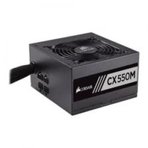 Corsair 550W Builder Series CX550M PSU, Sleeve Bearing Fan, Semi-Modular, 80 Bronze UK Plug